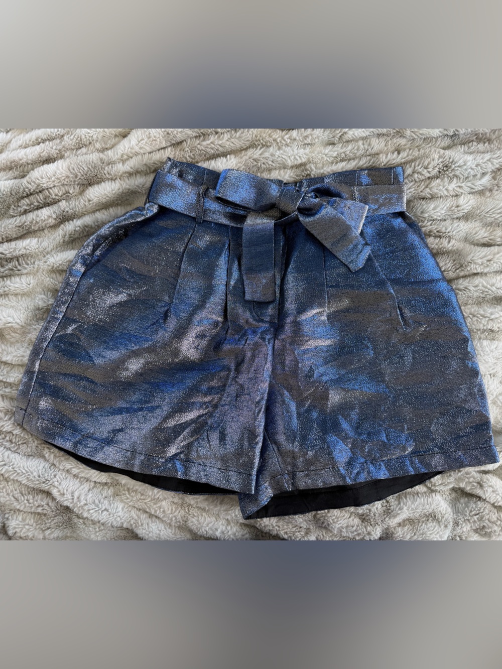 Frnch Paris Metallic Glitter Shorts